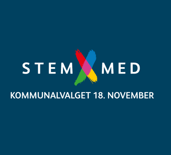 Banner med teksten "Stem med" og datoen 18. november