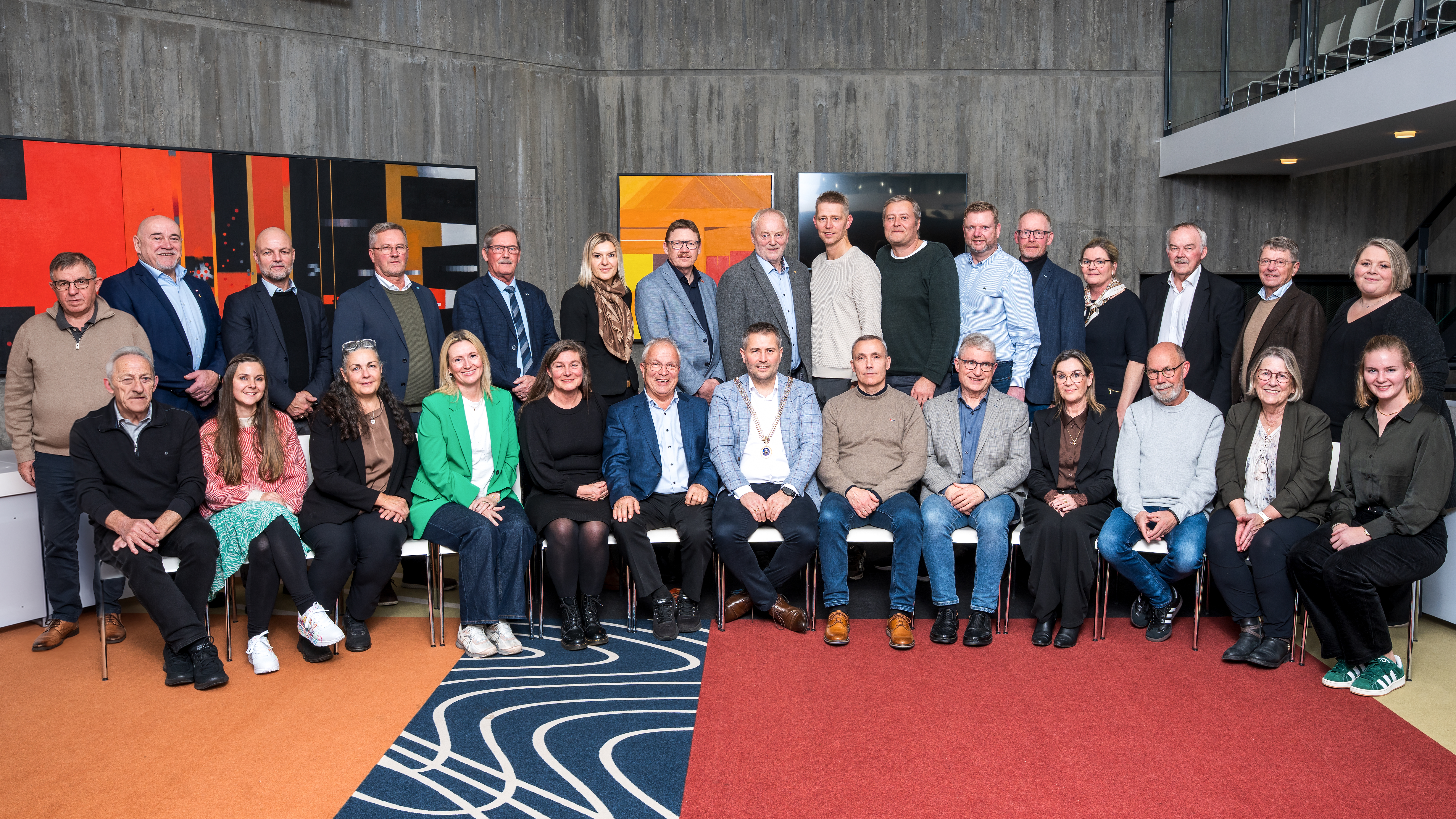 Gruppebillede af de 29 medlemmer af Frederikshavn Byråd 2026-2029